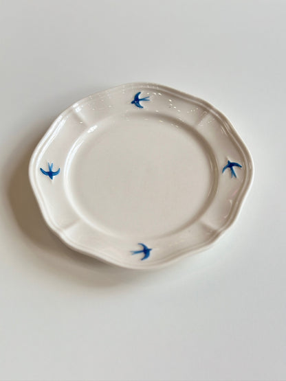 Bluebird Painted Tea Cup and Saucer