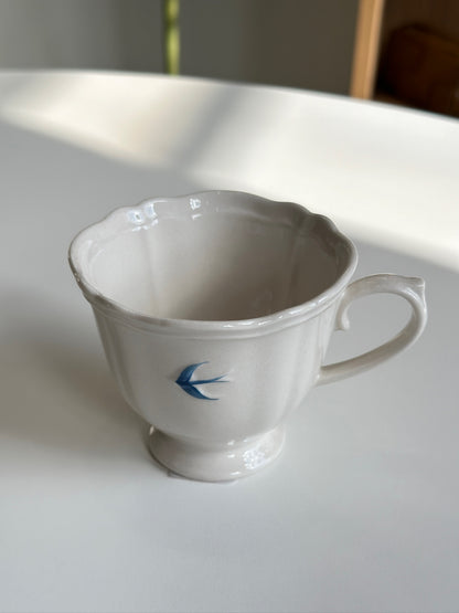 Bluebird Painted Tea Cup and Saucer