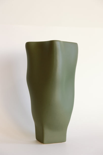 Olive Ripple Vase