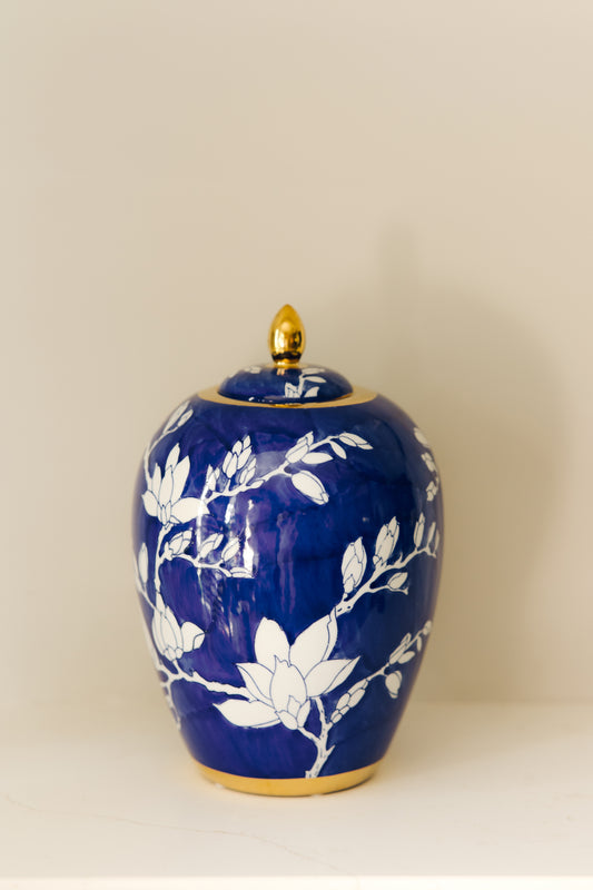 Floral Midnight Ceramic Vase