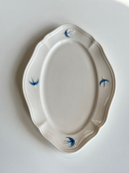 Bluebird Painted Oval Platter