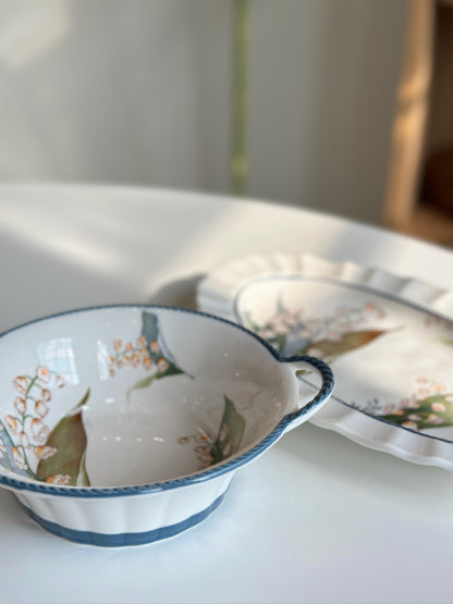 Canterbury Bells Braided Serving Bowl with Handles