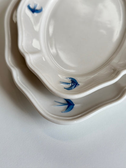 Bluebird Painted Oval Platter